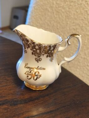 Royal Albert White and Gold Bone China Pitcher